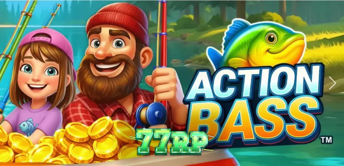 Tampilan visual slot Action Bass dengan tema memancing keluarga