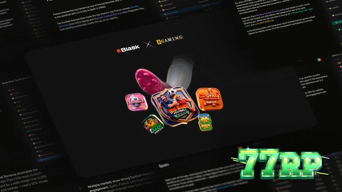 Tampilan visual dari permainan slot dan instant-win bertema sepak bola yang populer.